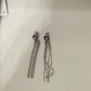Chic Silver Chain Drop Earrings